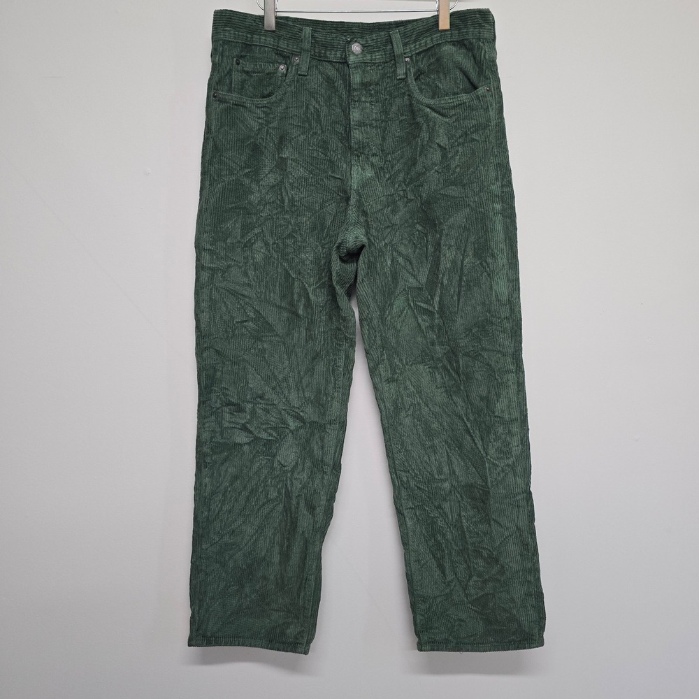 Levis 568 Corduroy Pants Mens 32x30 Green Cotton Straight Leg Premium Retro